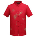 Ancient Dragon Heritage Tang Suit - Embroidered Cultural Shirt